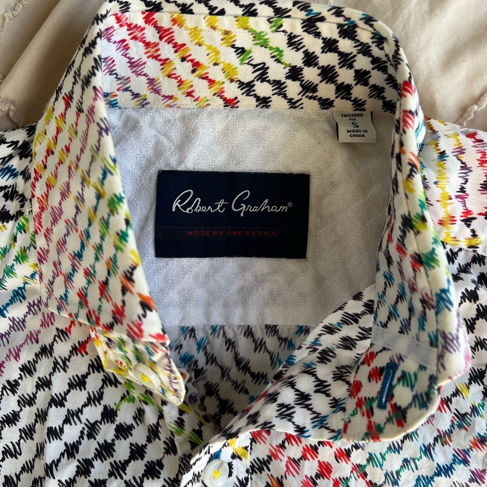 Robert Graham Button Down Patterned T-Shirt - image 3